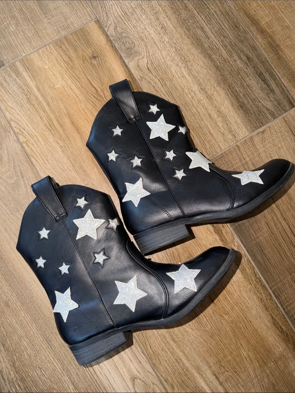 Kids Black Star Western Boots sz 4